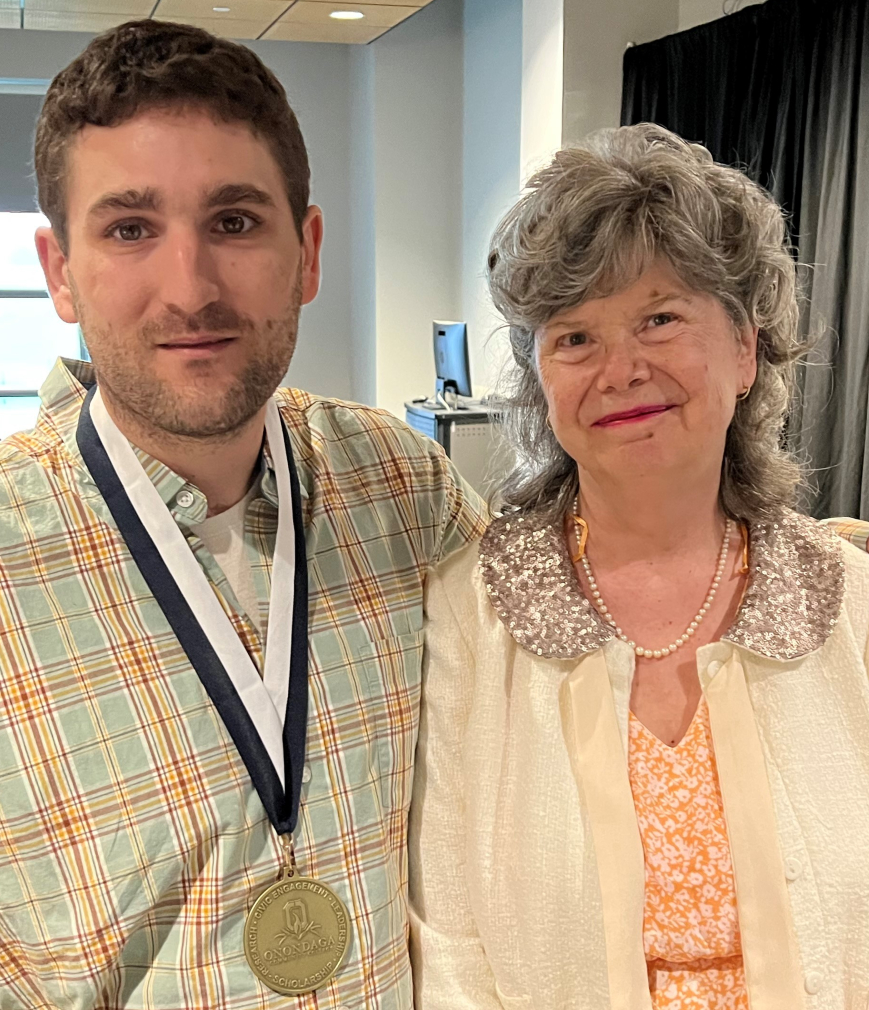 Connor Burkhart (left) with Nancy Carr (right) of the Office of Accessibility Resources.