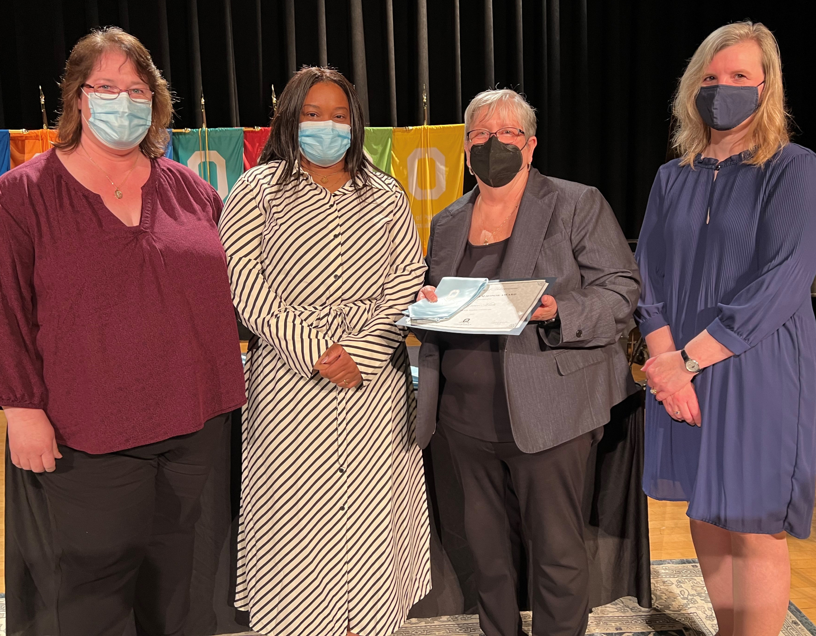 Health Studies Certificate: (left to right) Professor Tammy Lytle, Grace Mabi, President Dr. Casey Crabill, and Provost Anastasia Urtz