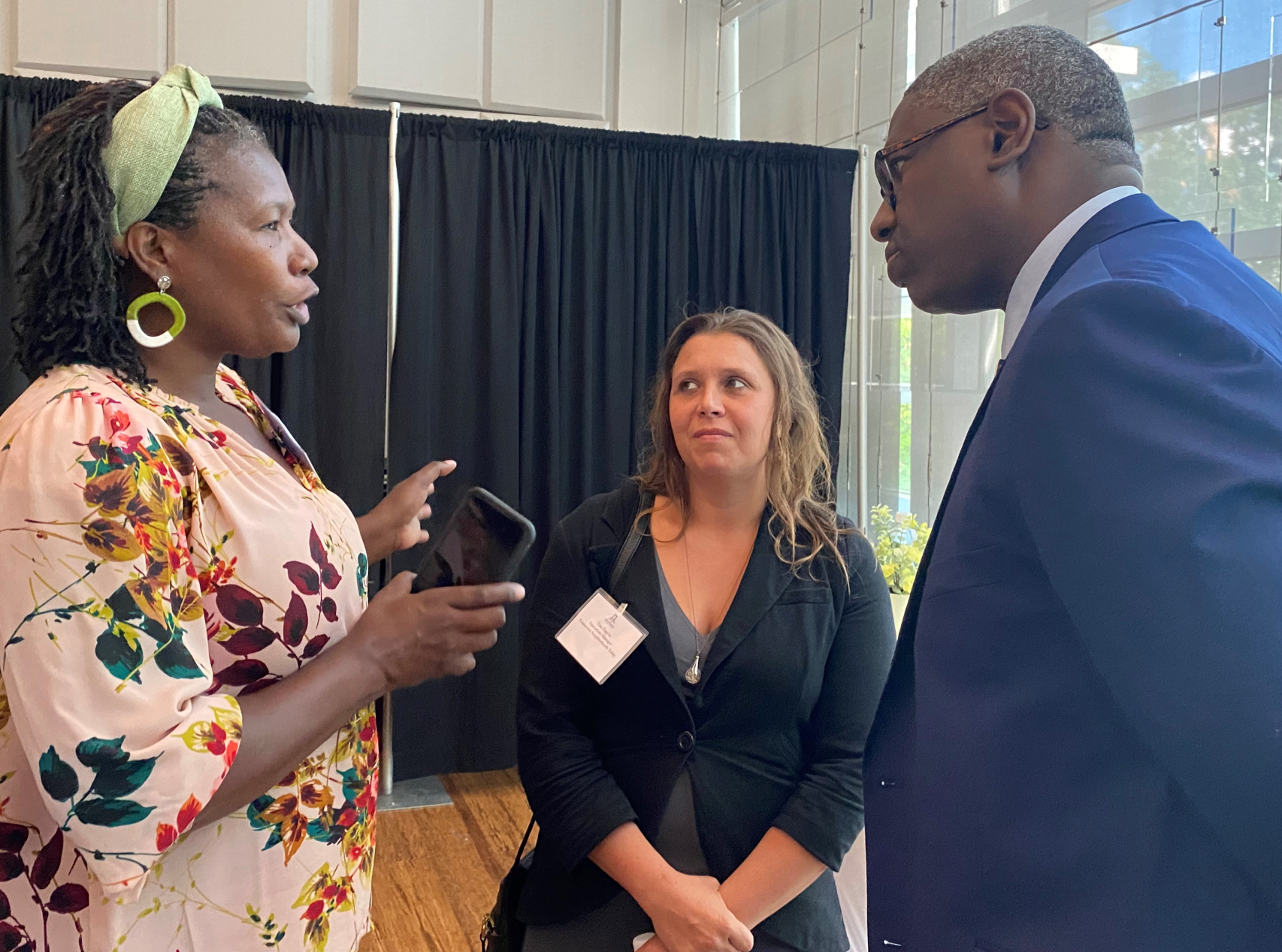 Pictured with OCC President Dr. Warren Hilton are Patrona Jones-Rowser (left) and Tina Zagyva (center).