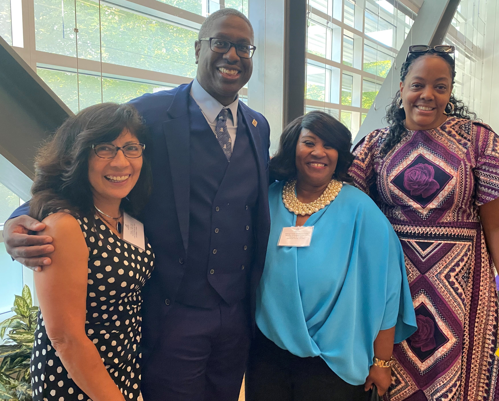 Pictured with OCC President Dr. Warren Hilton are (left to right) Fanny Villarreal, Bishop Colette Matthews-Carter, and Twiggy Eure.