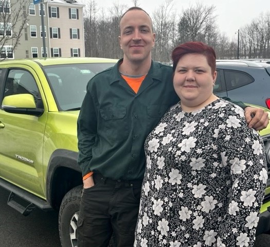 Anton (left) and Emily (right) Prusakov visited OCC's Automotive Technology program last month.