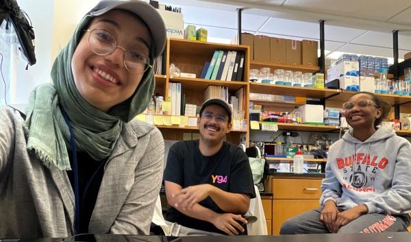 OCC students Dairyona Mitchell (right) and Alex Espitia-Casallas (center) are pictured with OCC Alumna Hatica Baysal at SUNY Upstate Medical University.