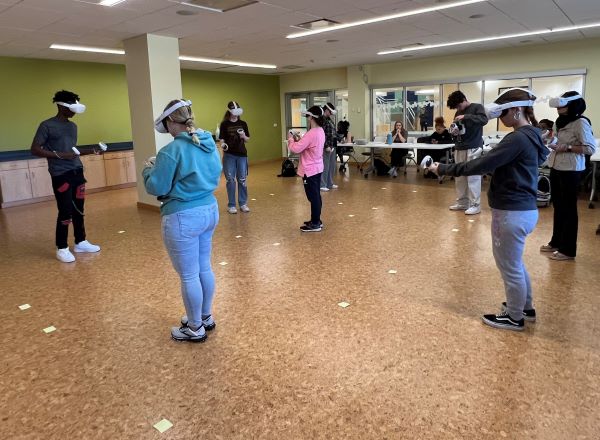 Students in Professor M'Kaila Clark's Intro to Health Professions class used Virtual Reality headsets which helped them experience real-life situations.